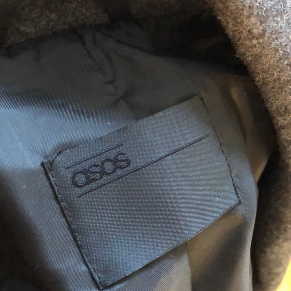 ASOS Wool Trench Coat in Dark Charcoal - Picture 3 of 5